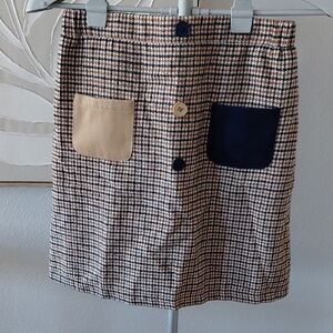 Stylish Checkered Skirt with Pockets